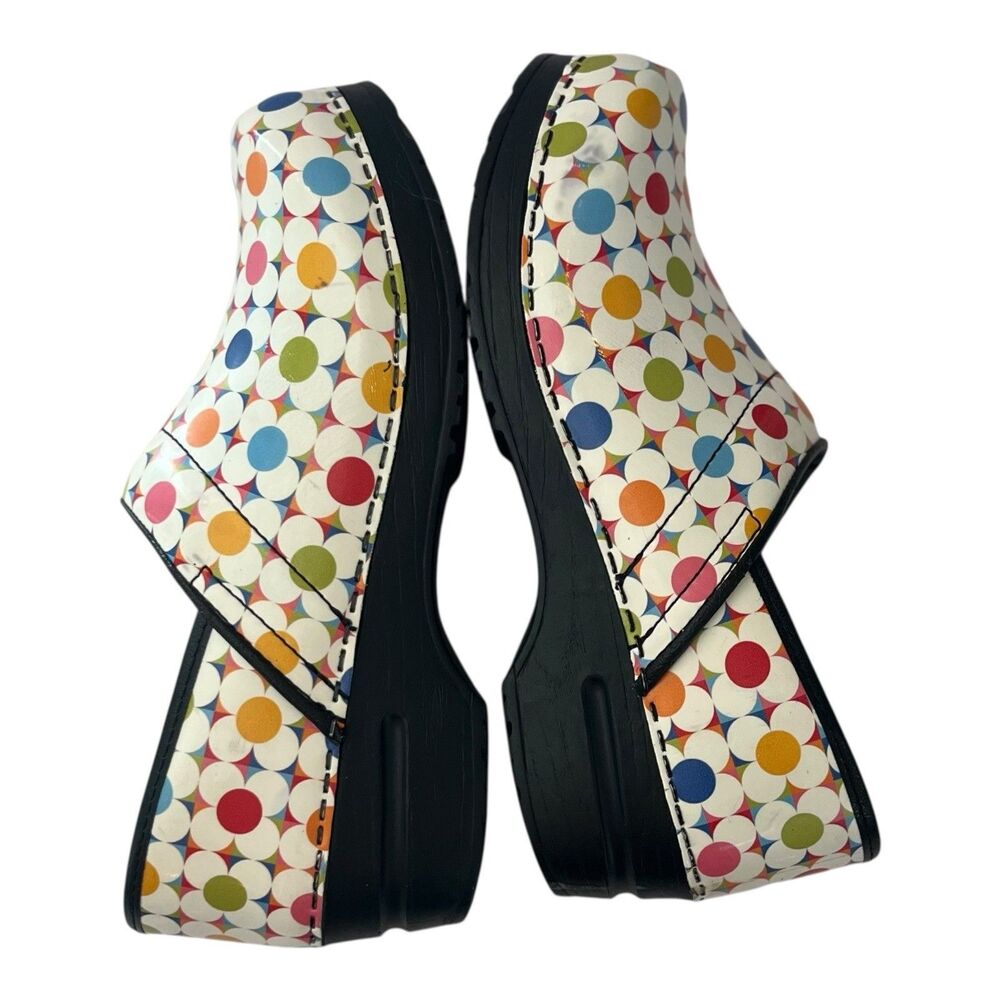 Sanita Womens Clogs Size 38 Shoes Multicolor Nurses Professional Flowers Design - Picture 6 of 10